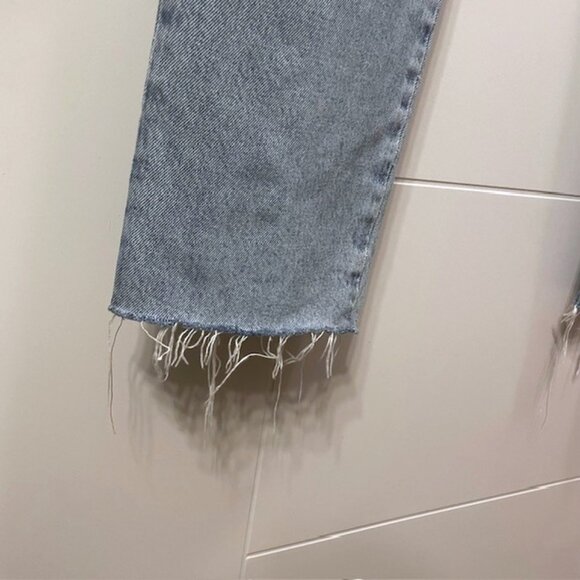 Agolde Light Blue Straight Leg Jeans - Picture 7 of 16